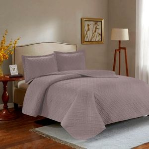 2 in one bundle Quilt set queen bark color with 6 pc sheet set